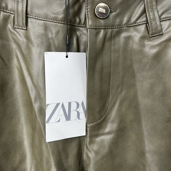 Zara NWT Full Length Faux Leather Pants 4 - Picture 3 of 7